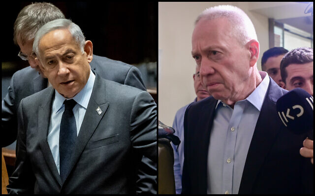 Israeli Prime Minister Benjamin Netanyahu (22/03/23), and former Minister of Defence Yoav Gallant (26/03/23).
(Yonatan Sindel; Avshalom Sasson)